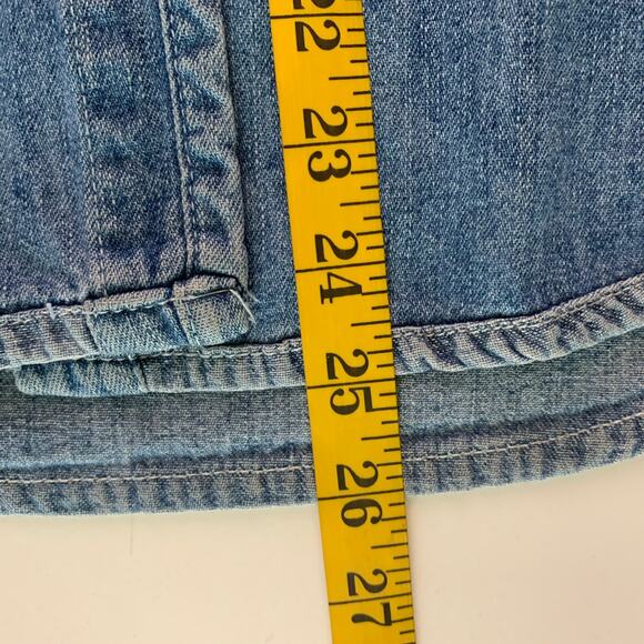 BEBE Shirt Medium Vintage Denim Pearl Snap Chest Pockets 3 Snap Cuff Western - Picture 13 of 13